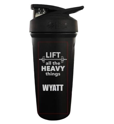 Insulated Shaker Bottle for Protein and Smoothies with Motivational Quote Lift all the heavy things