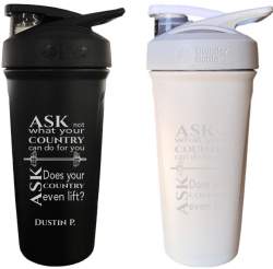 Shaker Bottle for Protein Mixes Blender Bottle with Motivational Quote, Ask not what your...