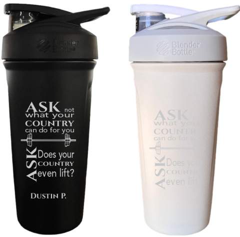 Shaker Bottle for Protein Mixes Blender Bottle with Motivational Quote, Ask not what your...