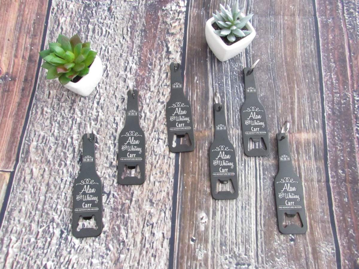 Engraved Bottle-Shaped Bottle Opener: Keychain Bottle Opener