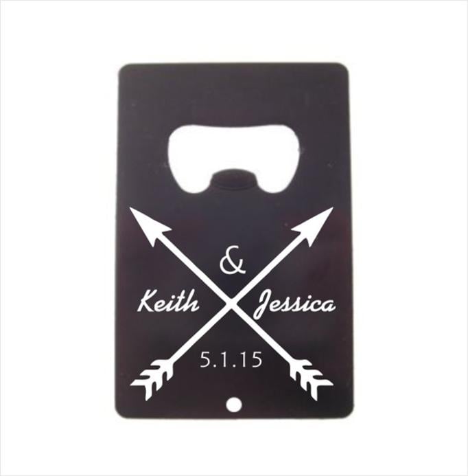 Solid Arrows Colored Credit Card Bottle Opener
