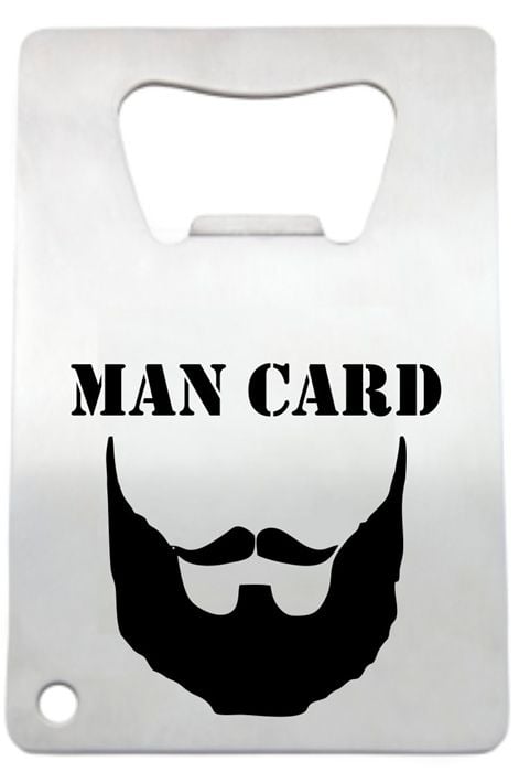 Beard Stainless Steel Credit Card Bottle Opener