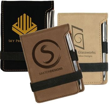 Leatherette Notepad with Pen