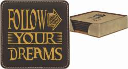 Leather Follow Your Dreams Coaster Set of 6