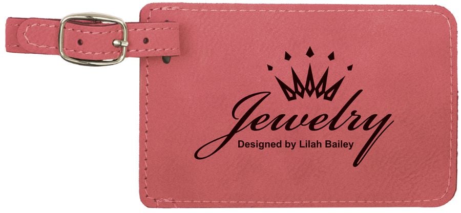 Custom Pink Camo Plastic Luggage Tag (Personalized)