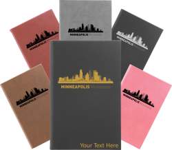 Minneapolis, Minnesota City Skyline Engraved Journal Notebook