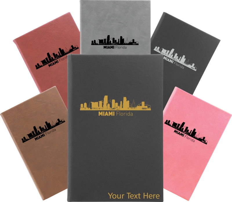 Miami, Florida City Skyline Engraved Journal Notebook
