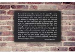 Theodore Roosevelt Man in the Arena Wall Art Plaque