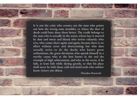 Theodore Roosevelt Man in the Arena Wall Art Plaque