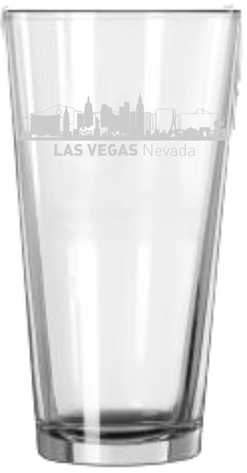 Las Vegas, Nevada City Skyline 16oz Glass Tumbler Drinking Glass
