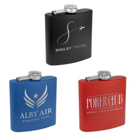 6oz Custom Engraved Powder Coated Stainless Steel Flask