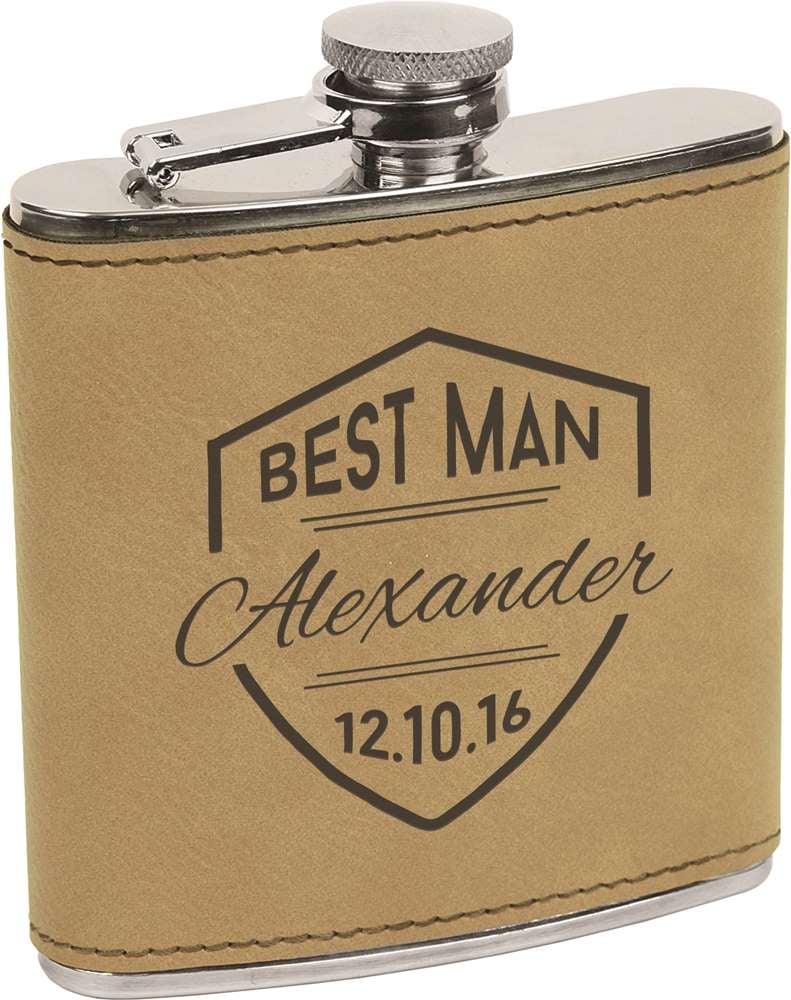 Custom Monogram Flask - 6 oz Stainless Steel - Liquid Courage Flasks