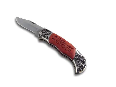 Decorated Grip "The Lord is my Strength" Hunting Knife