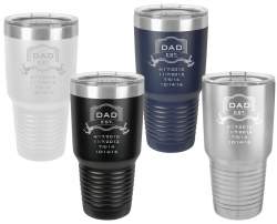 Dad Established with Birth Dates 30oz Insulated Tumbler
