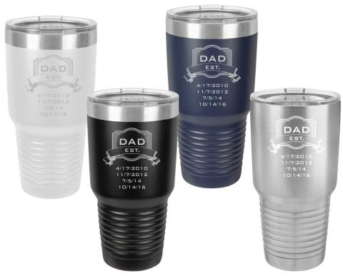 Dad Established with Birth Dates 30oz Insulated Tumbler