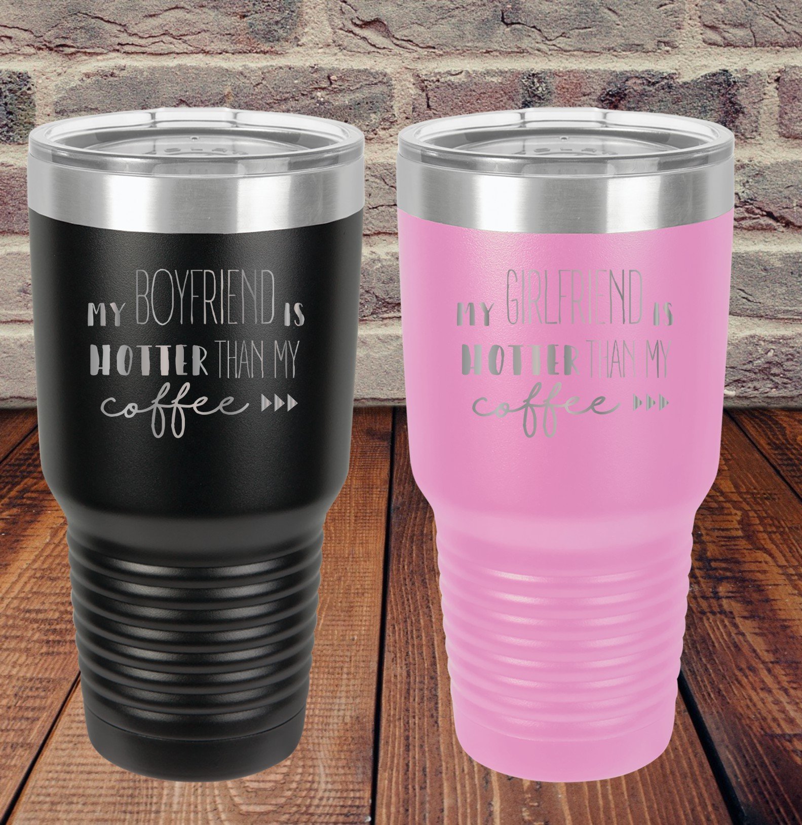 Set of 2 My... is Hotter Than My Coffee 30oz Insulated Tumbler with Slider Lid