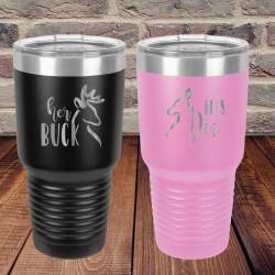 Set of 2 Her Buck, His Doe 30oz Insulated Tumbler