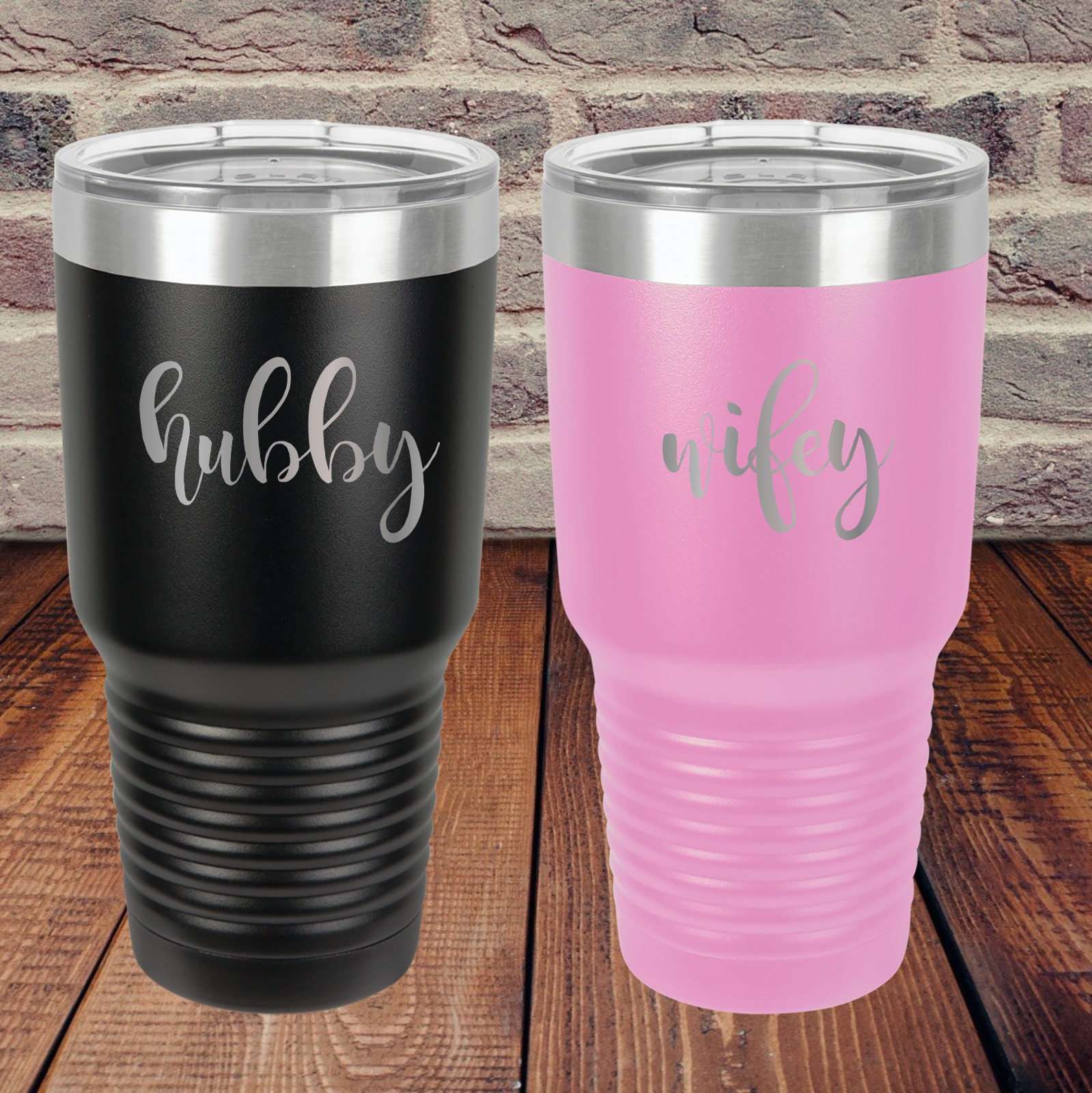Set of 2 Wifey & Hubby 30oz Insulated Tumbler