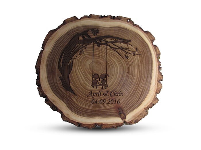 Engraved 9" Old West Log Plaque