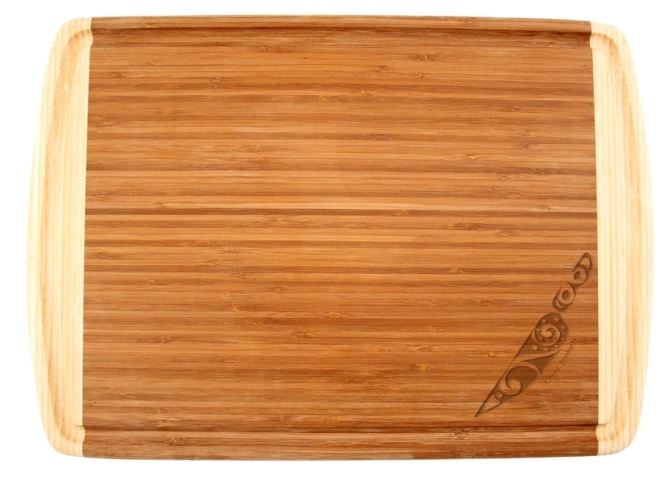 Totally Bamboo Kona Engraved Cutting Board 18" x 12.5" Groove Flat Grain