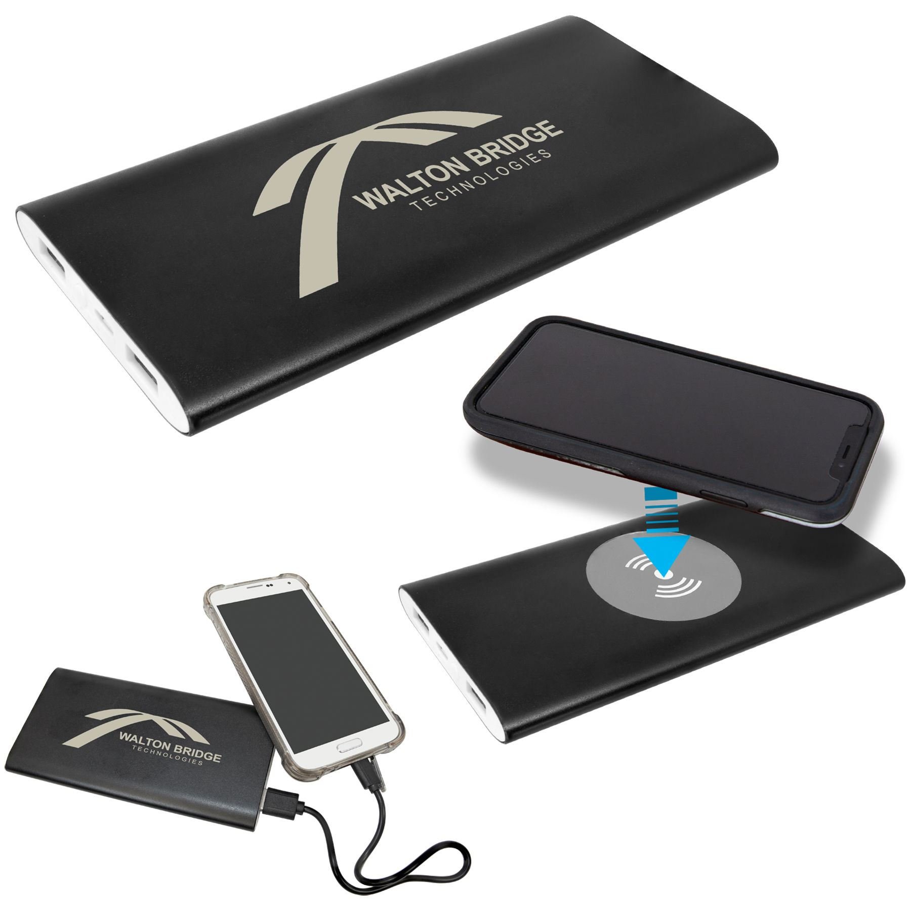 Power Bank & Wireless Charger With Power Cord 8000mAh