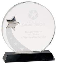 Round Crystal Silver Star Award
