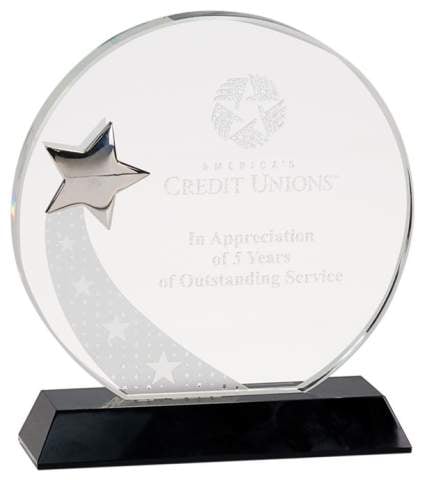 Round Crystal Silver Star Award