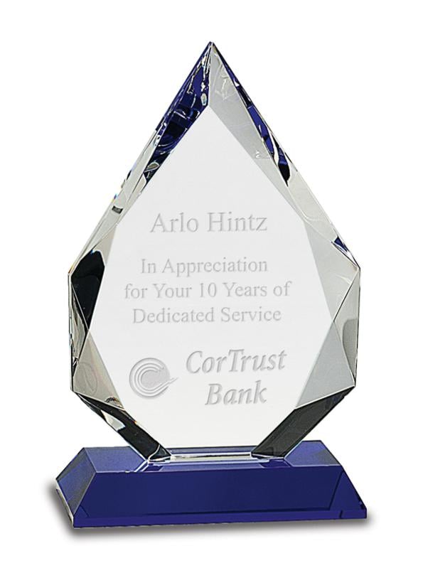 Diamond Crystal Award on Blue Base