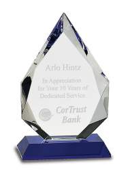 Diamond Crystal Award on Blue Base