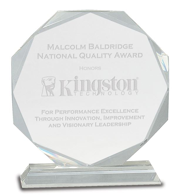 Crystal Octagon Award on Clear Base