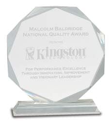 Crystal Octagon Award on Clear Base