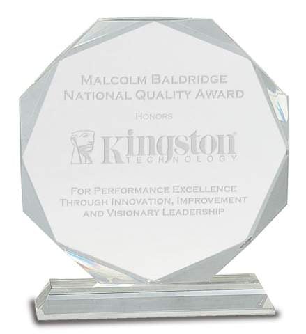Crystal Octagon Award on Clear Base