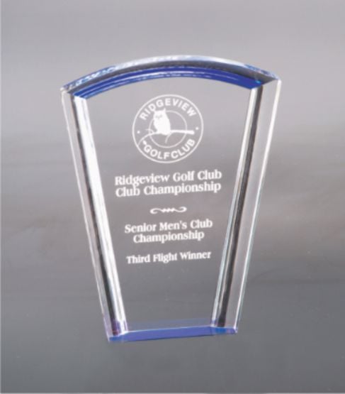 8" Blue Fan Halo Acrylic Award