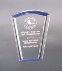 8" Blue Fan Halo Acrylic Award