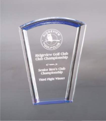 8" Blue Fan Halo Acrylic Award