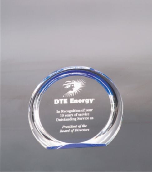 5 3/8" Blue Round Halo Acrylic Award