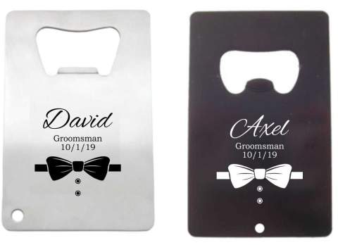 Bowtie Design Wedding Credit Card Bottle Opener