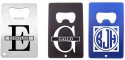 Monogrammed Credit Card Bottle Opener