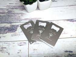 Wedding Favor with 4 Hearts Design Credit Card Opener