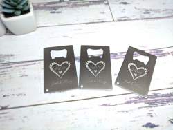 Wedding Favor with 2 hearts Credit Card Opener