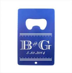 Initials Colored Credit Card Bottle Opener