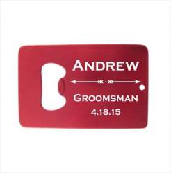 Groomsman Arrows Colored Credit Card Bottle Opener