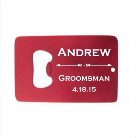 Groomsman Arrows Colored Credit Card Bottle Opener