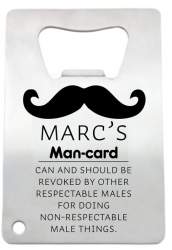 Moustache Vertical Stainless Steel Credit Card Bottle Opener