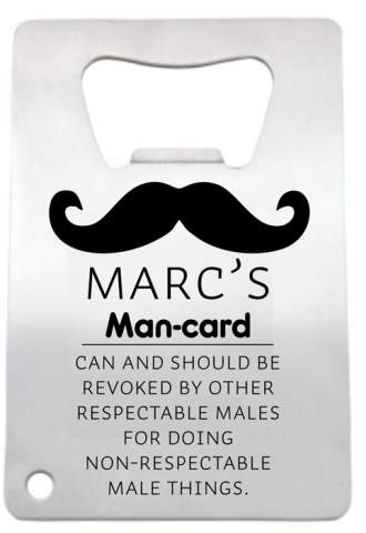 Moustache Vertical Stainless Steel Credit Card Bottle Opener