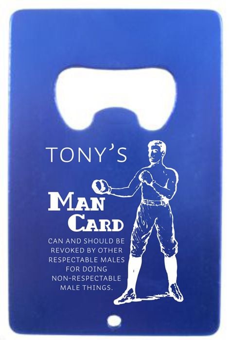 Boxer Man Card Colored Metal Credit Card Bottle Opener