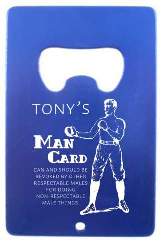 Boxer Man Card Colored Metal Credit Card Bottle Opener