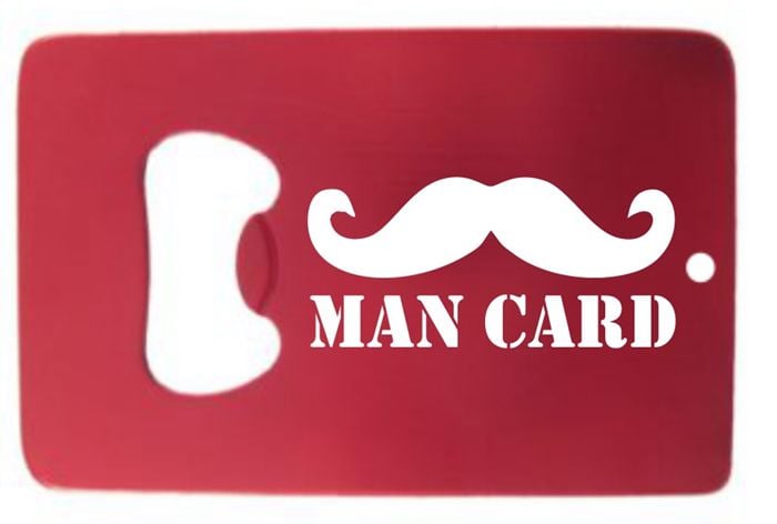 Moustache Horizontal Colored Metal Credit Card Bottle Opener