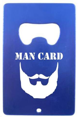 Beard Colored Metal Credit Card Bottle Opener