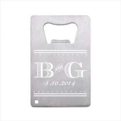 Initials Stainless Steel Credit Card Bottle Opener